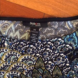 Style & Co. Navy and Cream Floral Dress